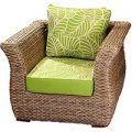 Montana Reversible Chair Cushion | Jungle Leaf Apple Green