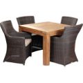 York 4 Chair Square Dining Set